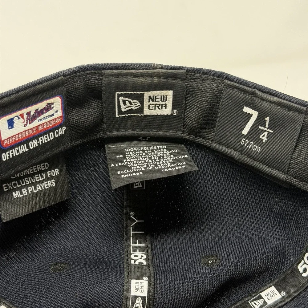 Detroit Tigers New Era 59FIFTY Hat Cap Size 7 1/4 Fitted Navy Official On-Field
